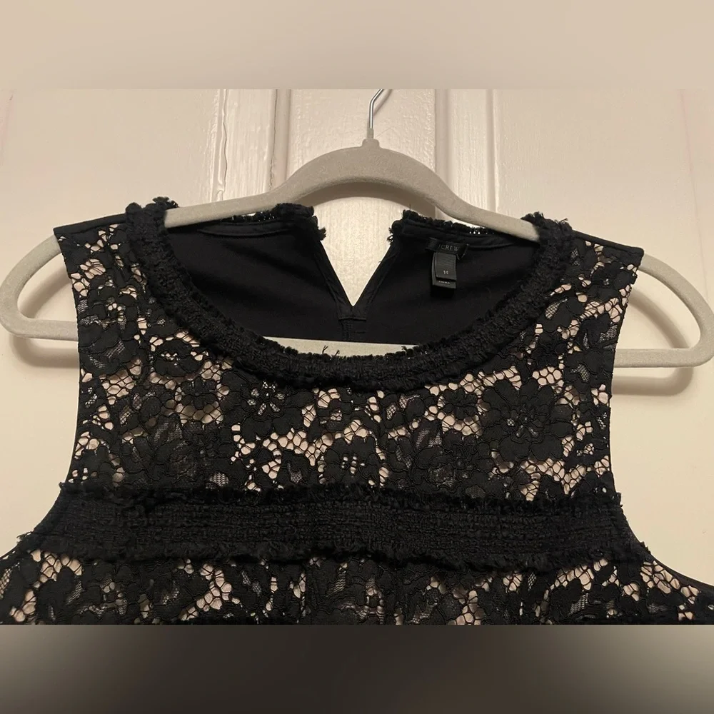 J. Crew NWOT Black Lace Sleeveless Blouse - Picture 6 of 16